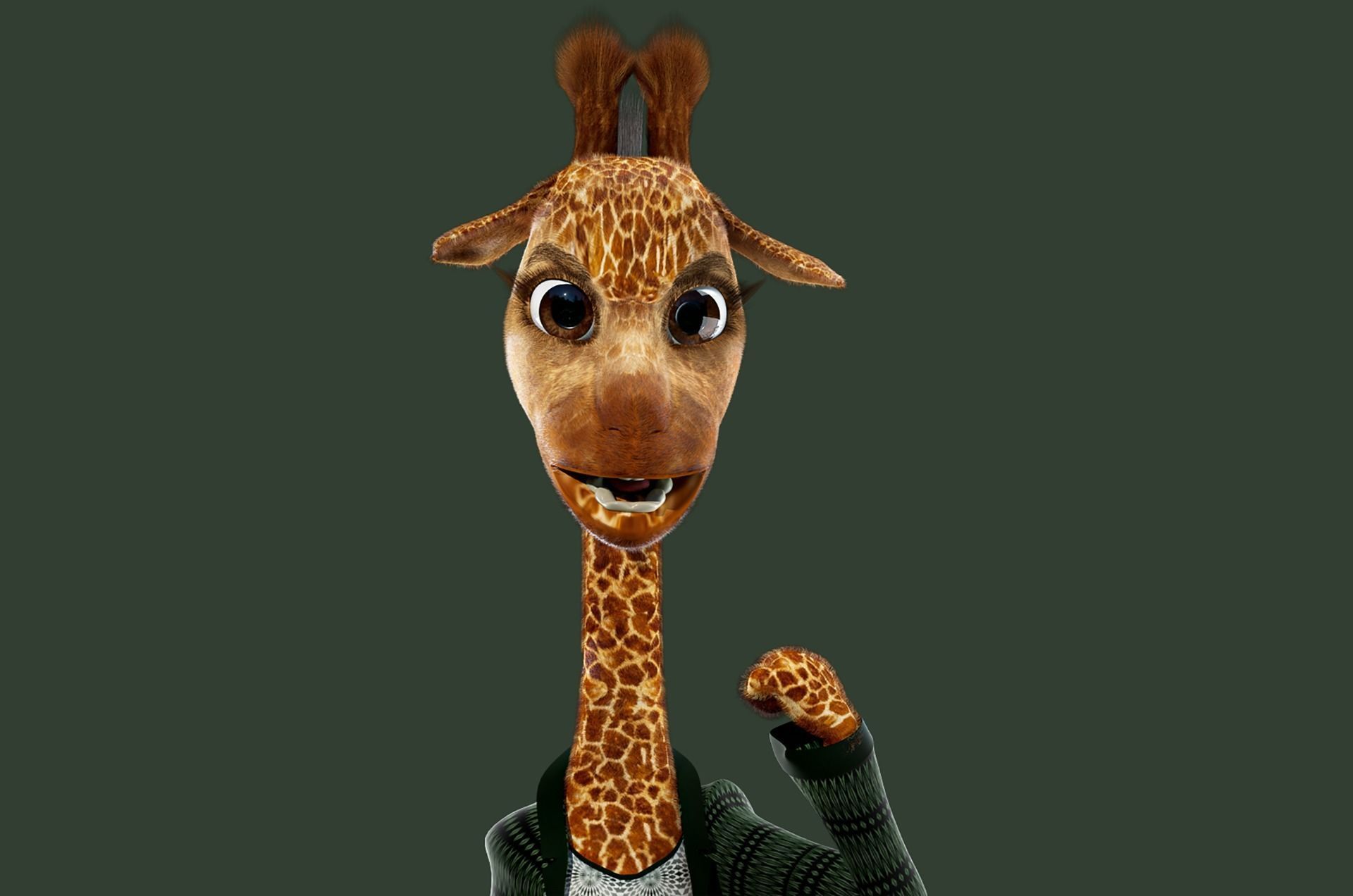 Cartoon Giraffe Rigged 3D model_7