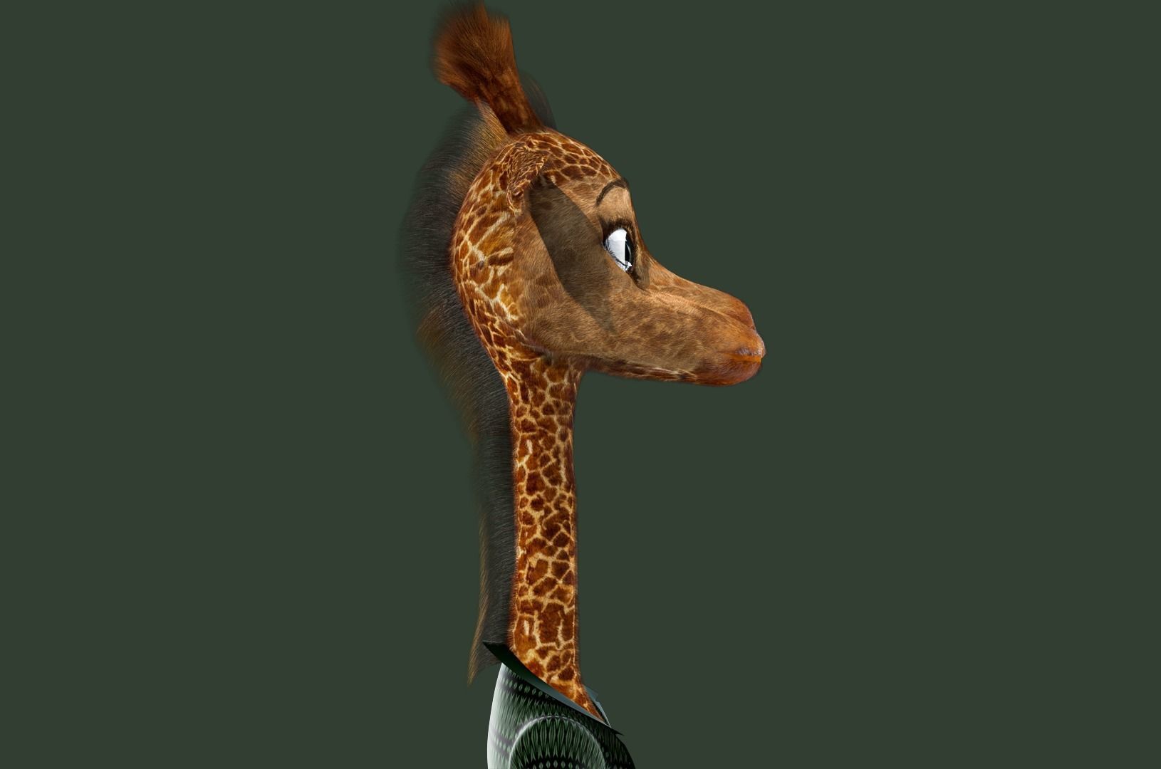 Cartoon Giraffe Rigged 3D model_19
