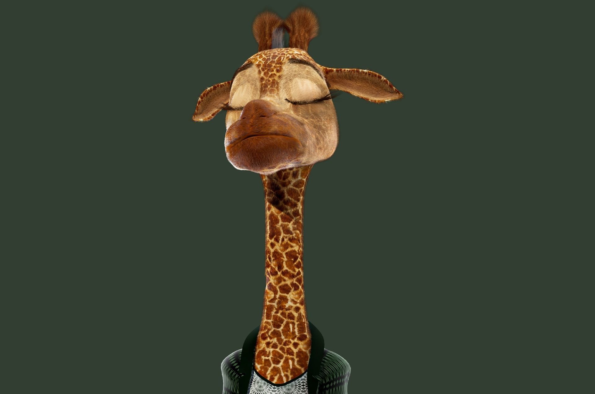 Cartoon Giraffe Rigged 3D model_8