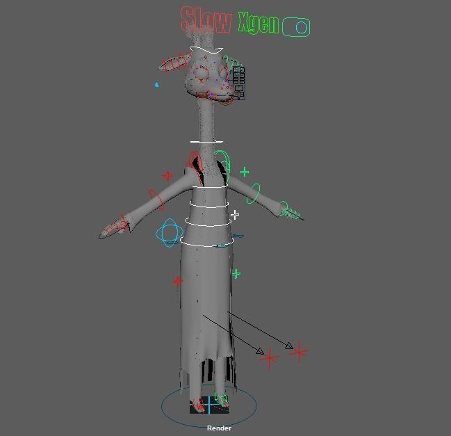 Cartoon Giraffe Rigged 3D model_32