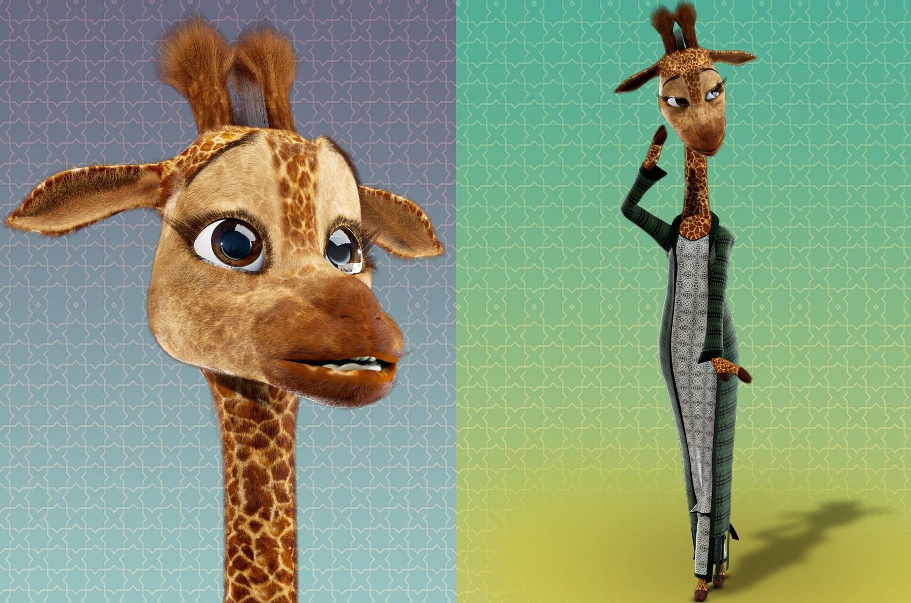 Cartoon Giraffe Rigged 3D model_1