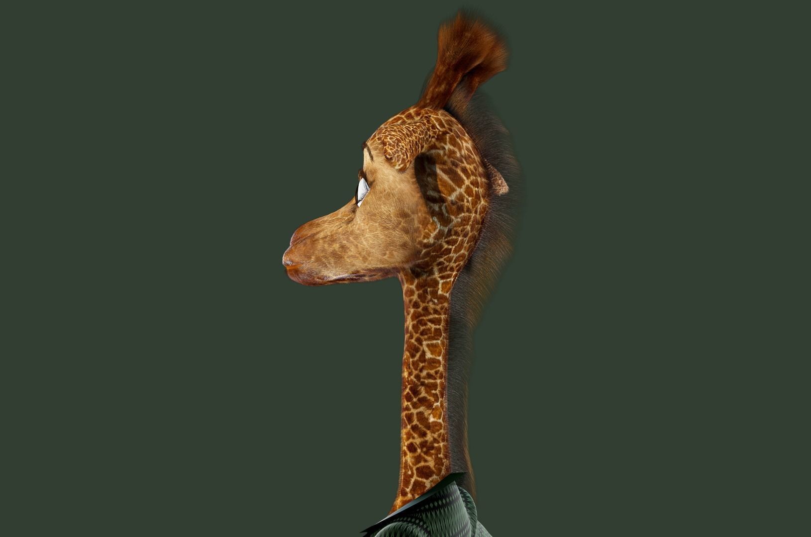 Cartoon Giraffe Rigged 3D model_22