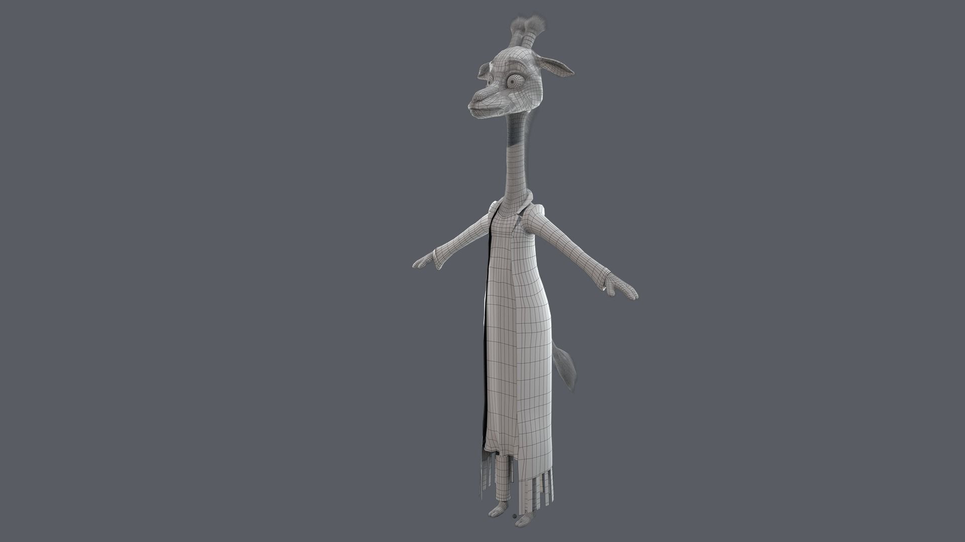 Cartoon Giraffe Rigged 3D model_31
