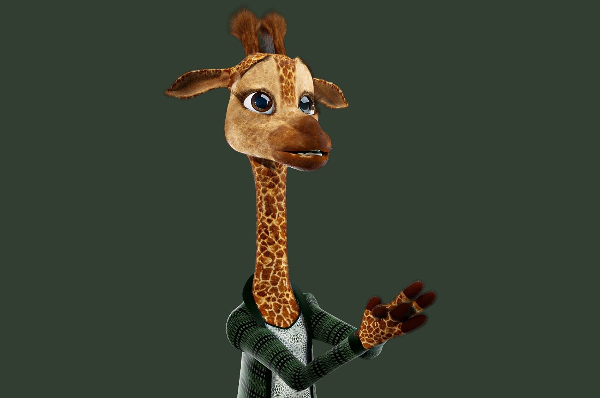 Cartoon Giraffe Rigged 3D model_6