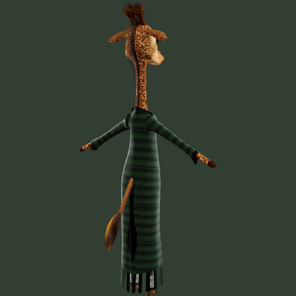 Cartoon Giraffe Rigged 3D model_12