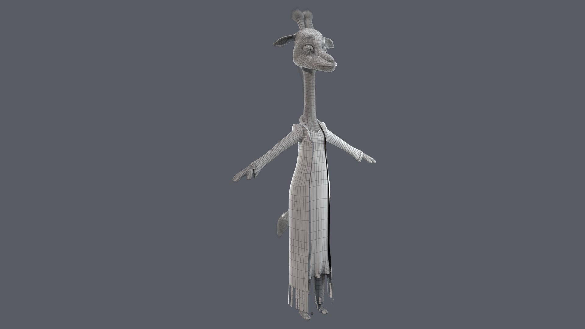 Cartoon Giraffe Rigged 3D model_26