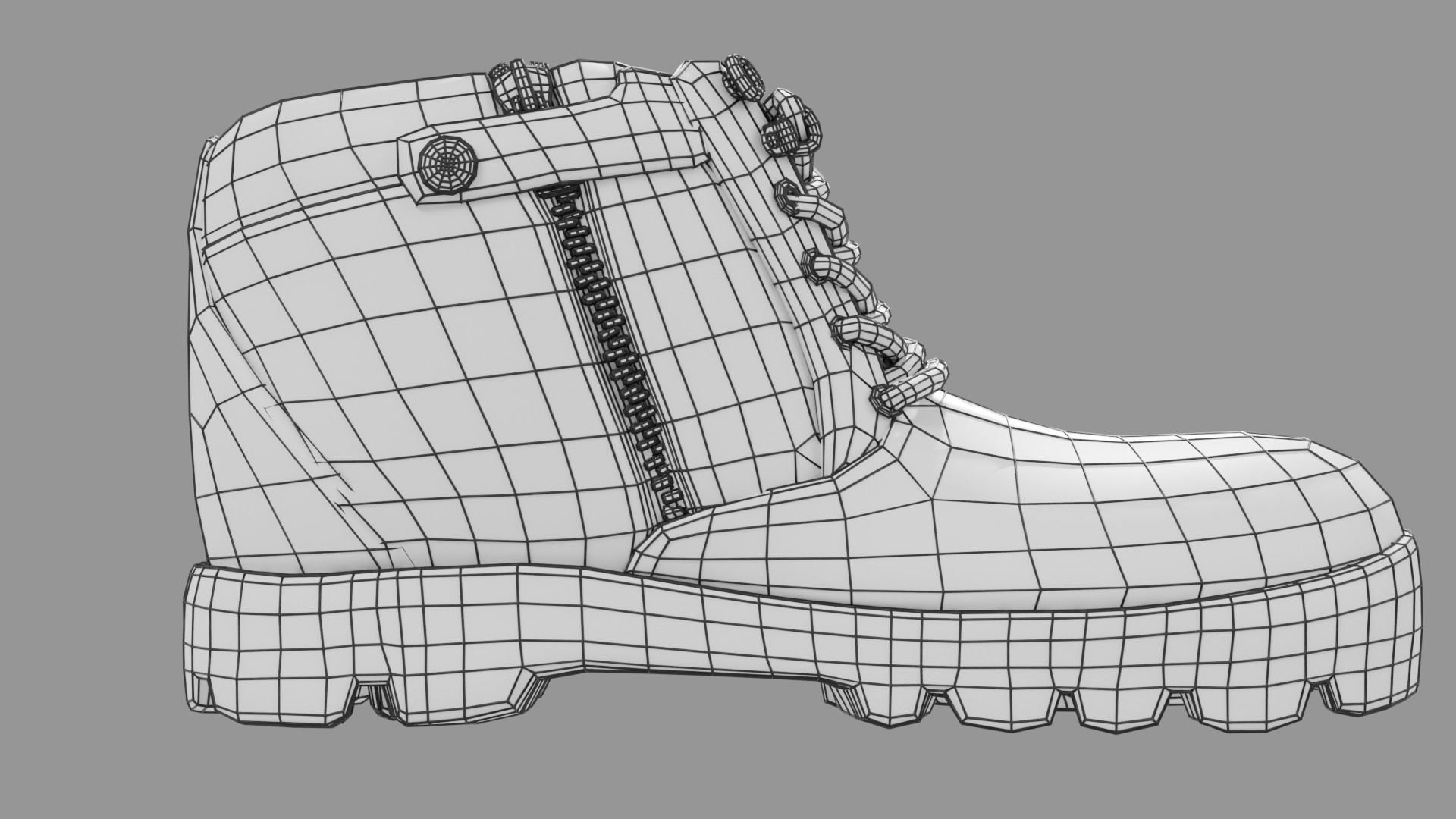 Work Boots Low-poly 3D model_21