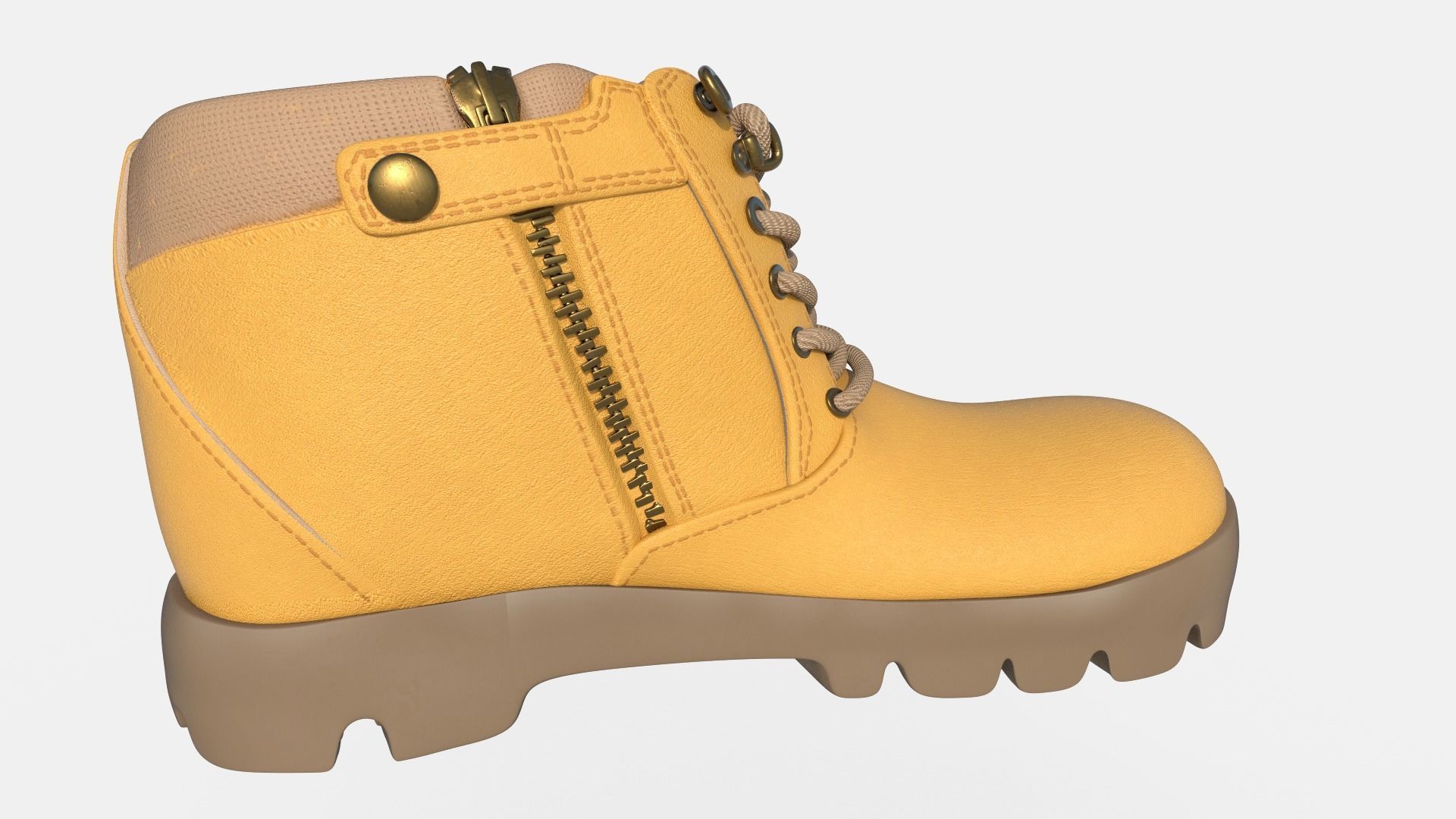 Work Boots Low-poly 3D model_6