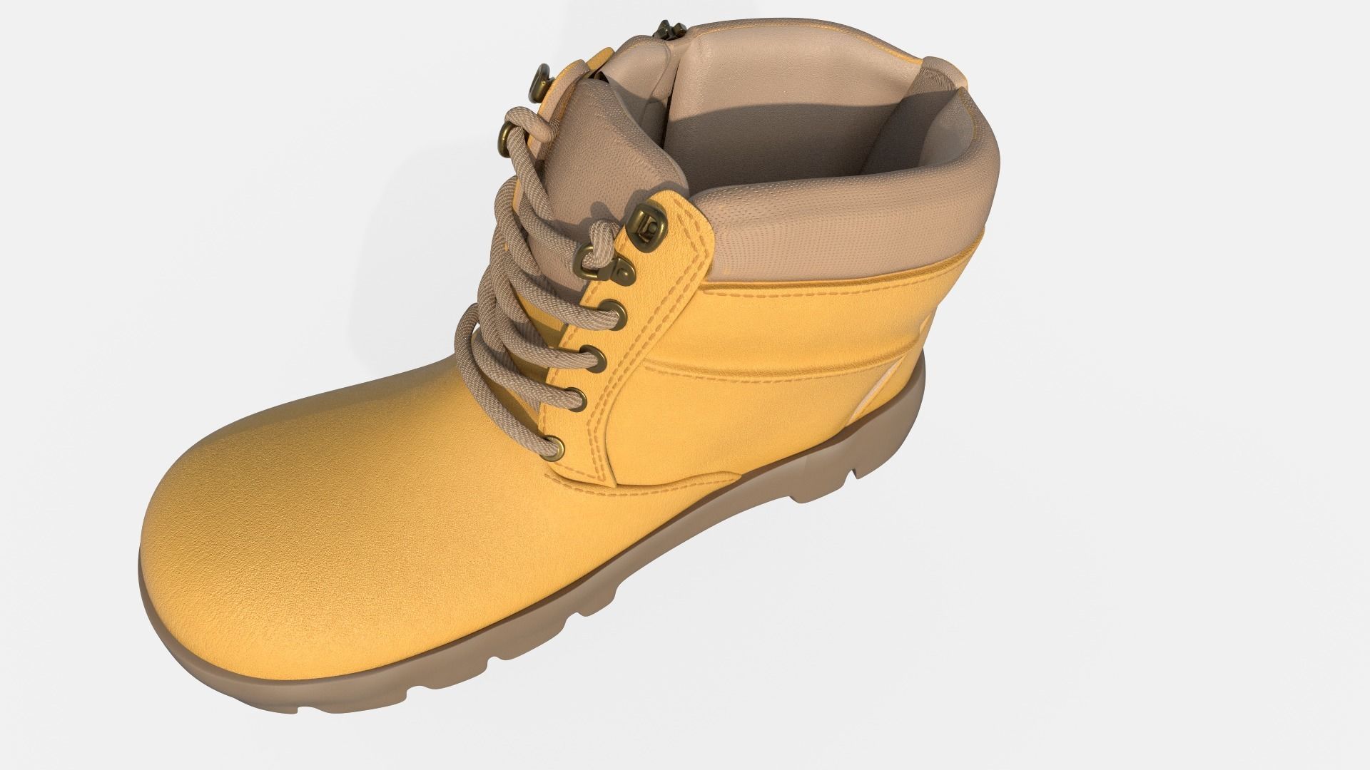 Work Boots Low-poly 3D model_10