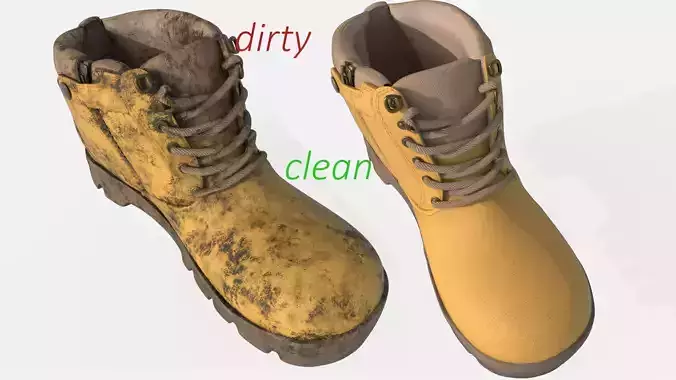 Work Boots Low-poly 3D model