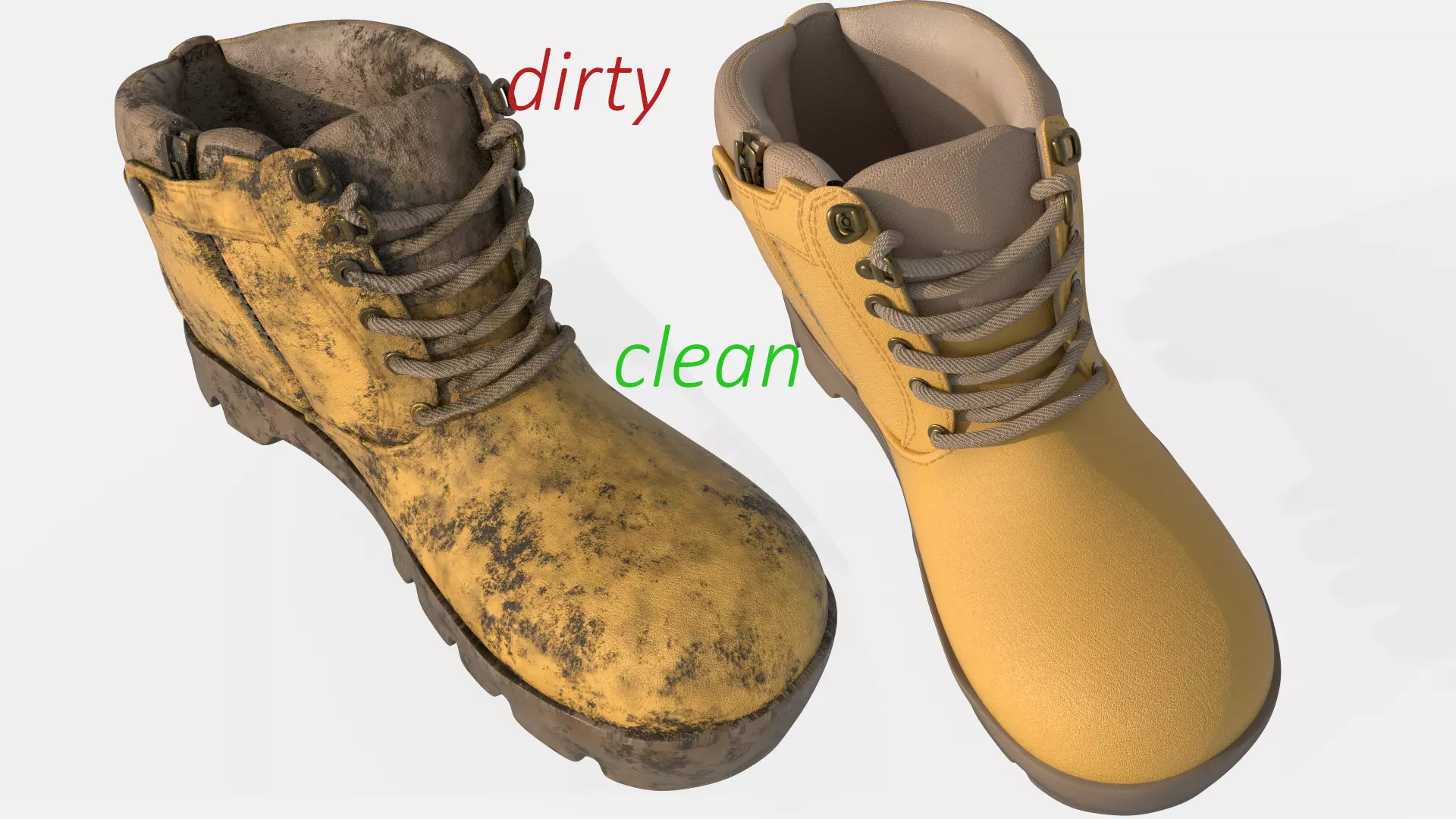 Work Boots Low-poly 3D model_0