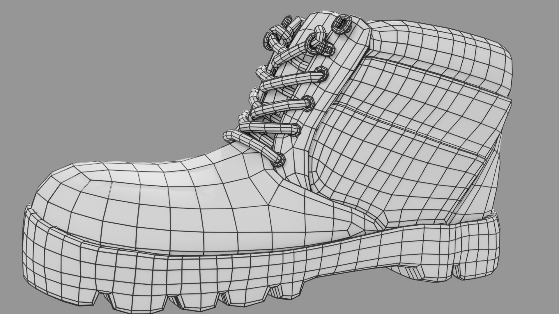 Work Boots Low-poly 3D model_19