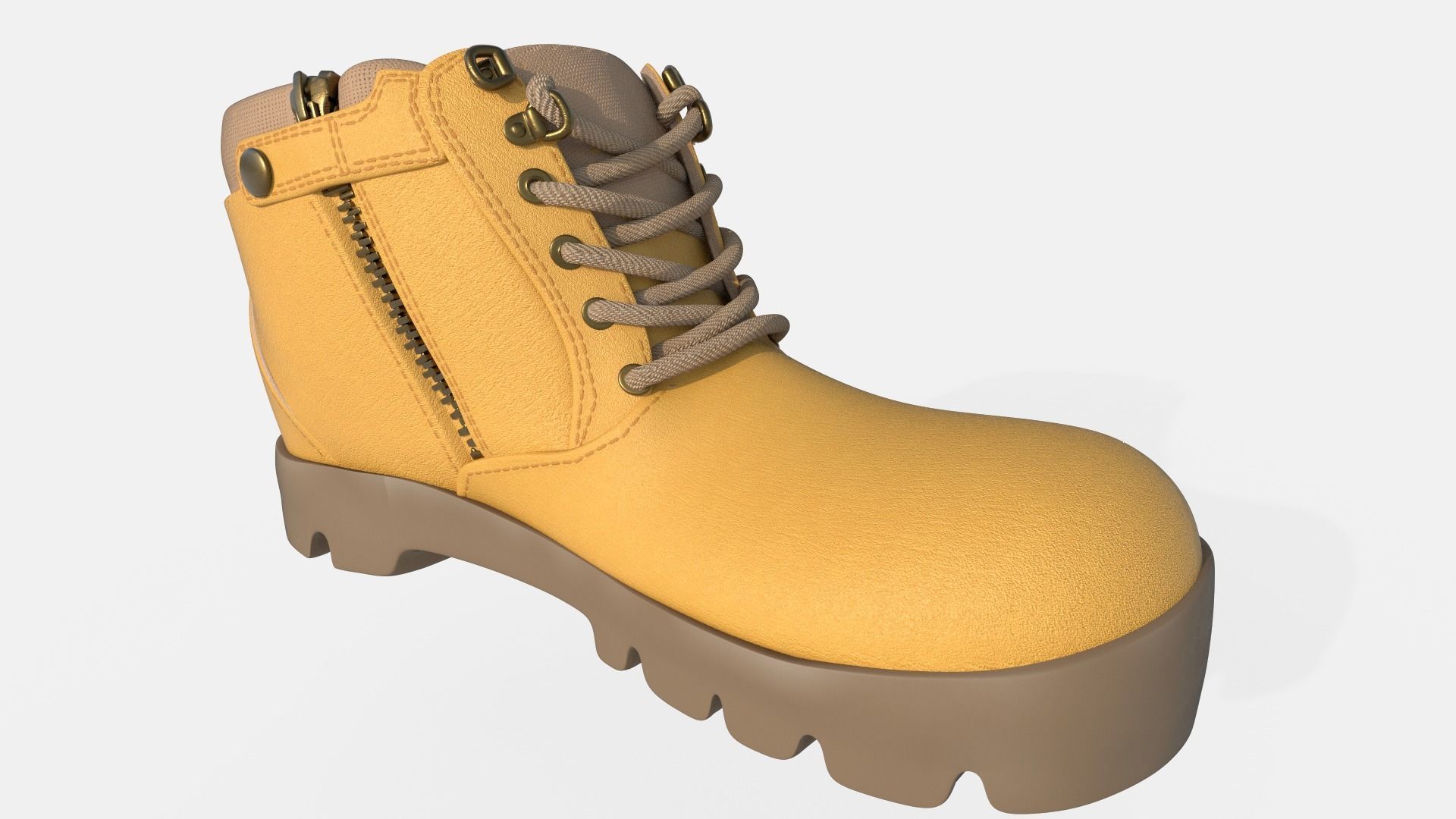 Work Boots Low-poly 3D model_5