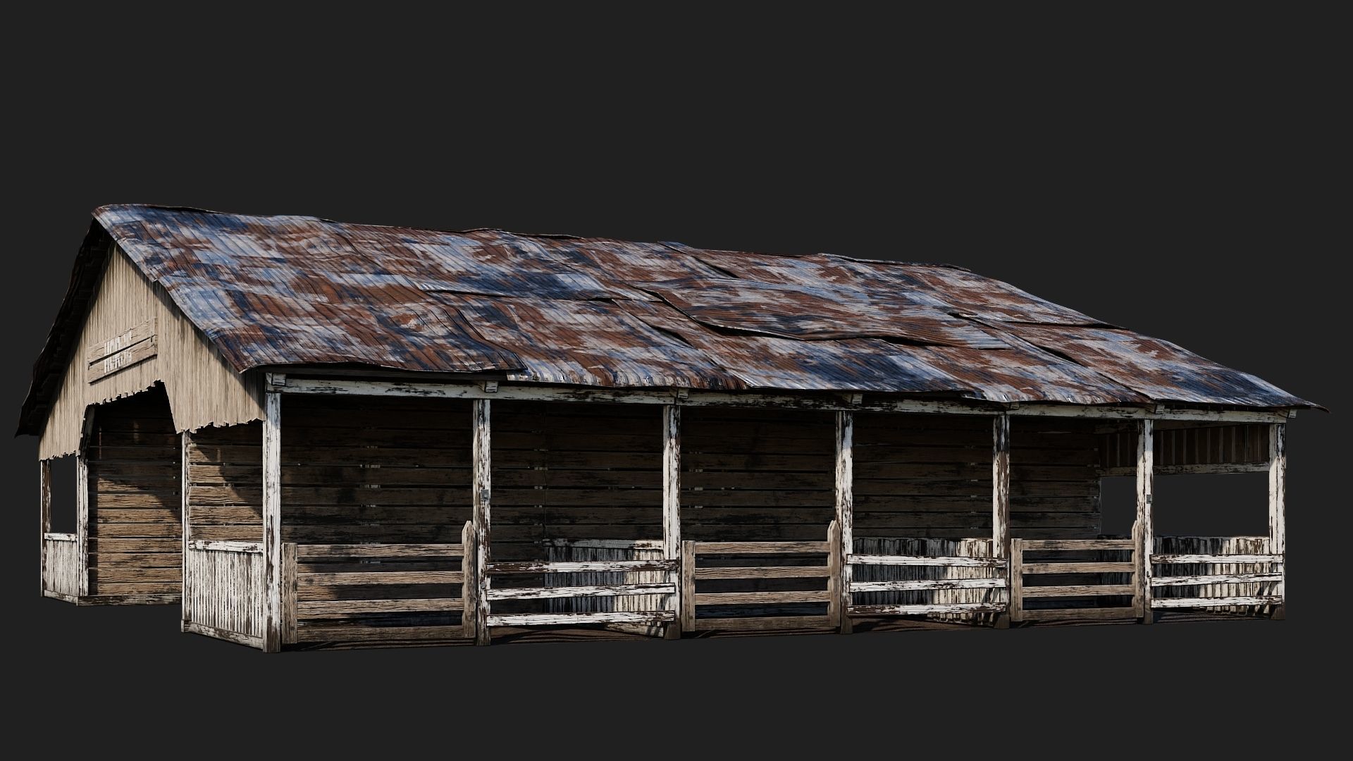 13-14-15-16 - Farm Buildings 4K PBR GameReady Low-poly 3D model_10