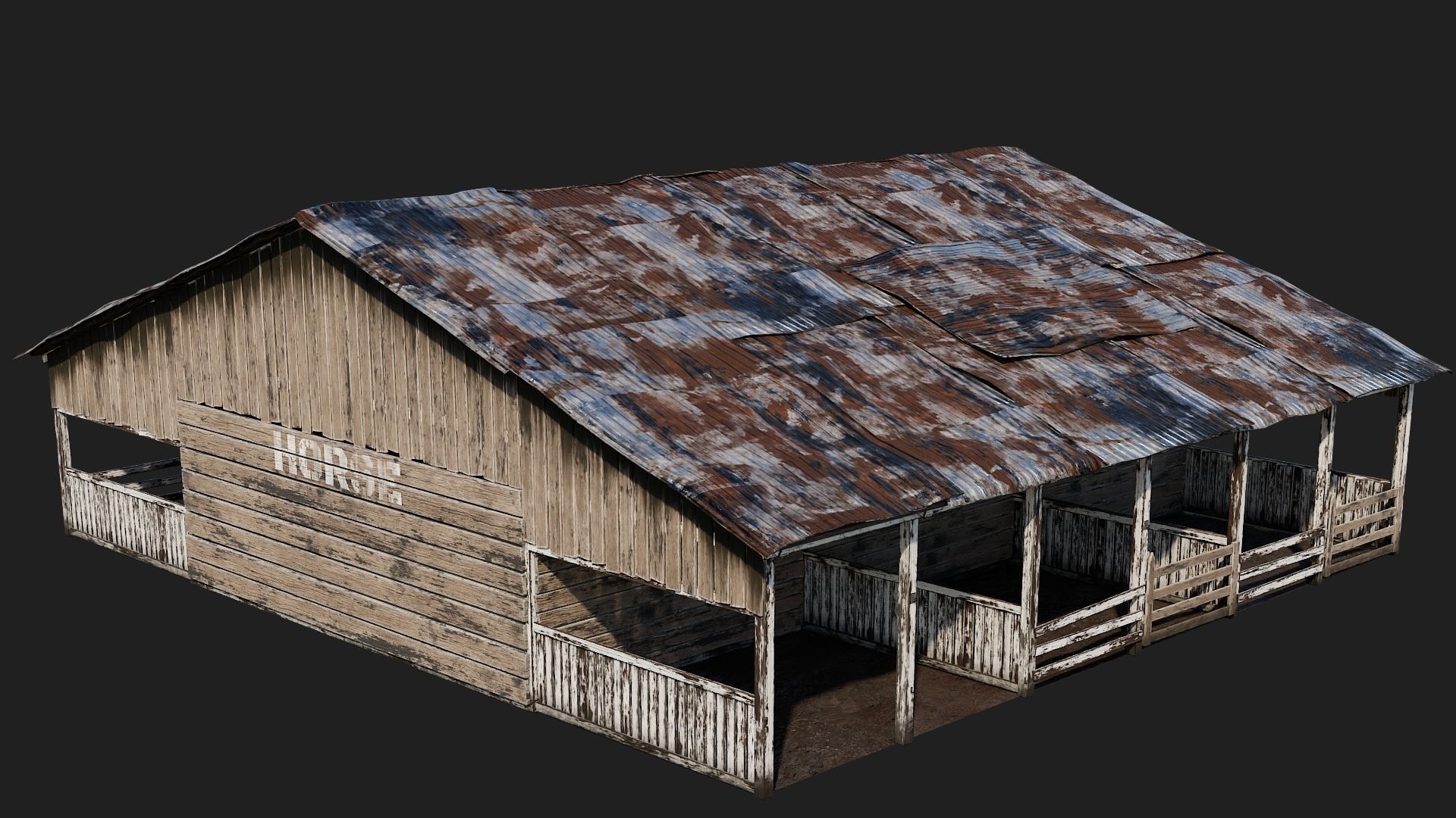 13-14-15-16 - Farm Buildings 4K PBR GameReady Low-poly 3D model_5