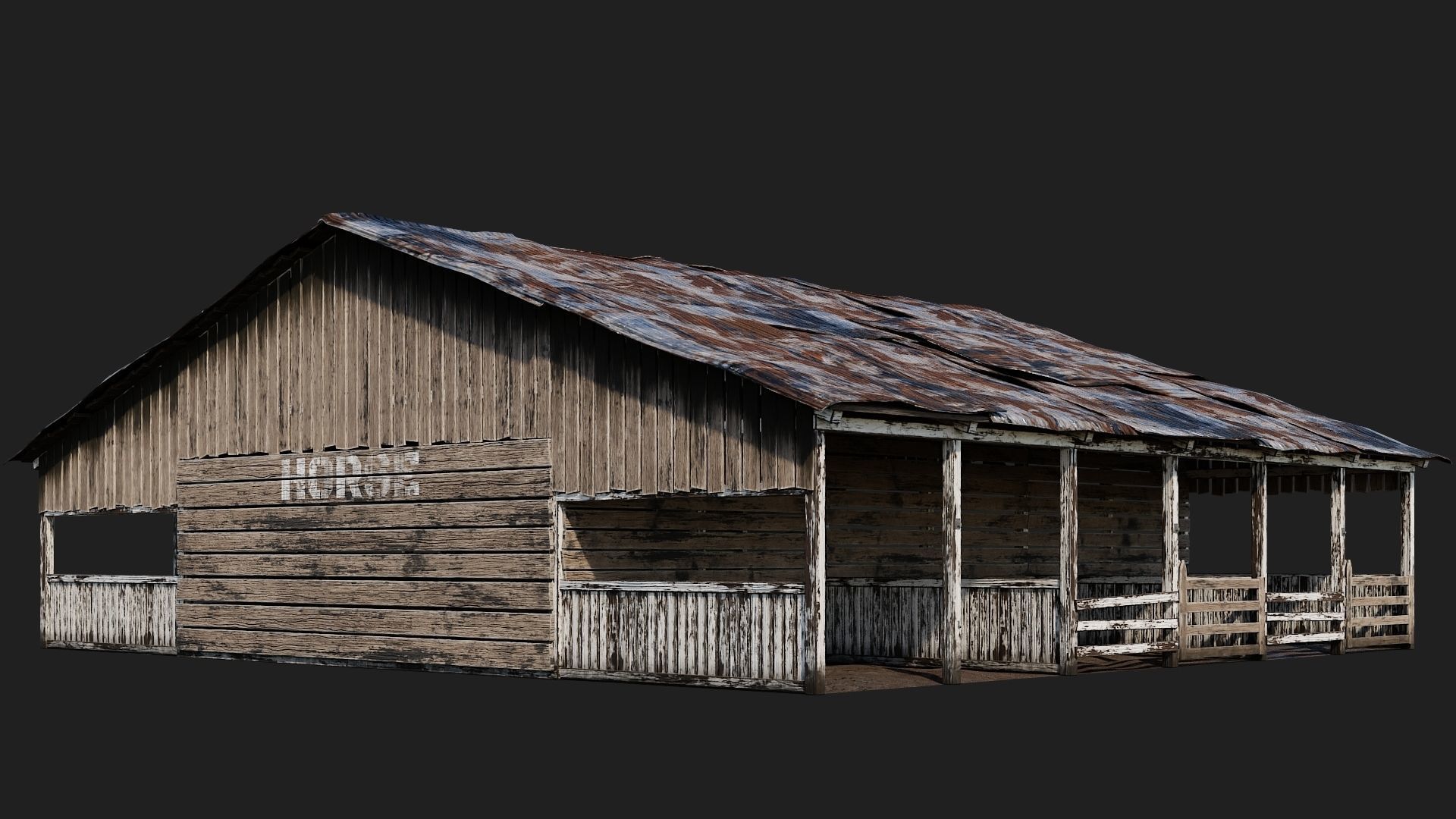13-14-15-16 - Farm Buildings 4K PBR GameReady Low-poly 3D model_8