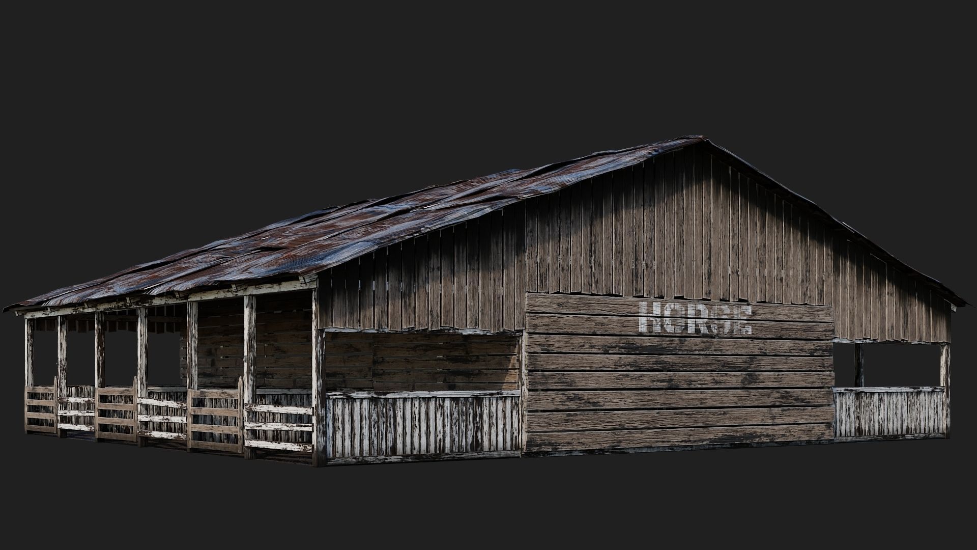 13-14-15-16 - Farm Buildings 4K PBR GameReady Low-poly 3D model_7