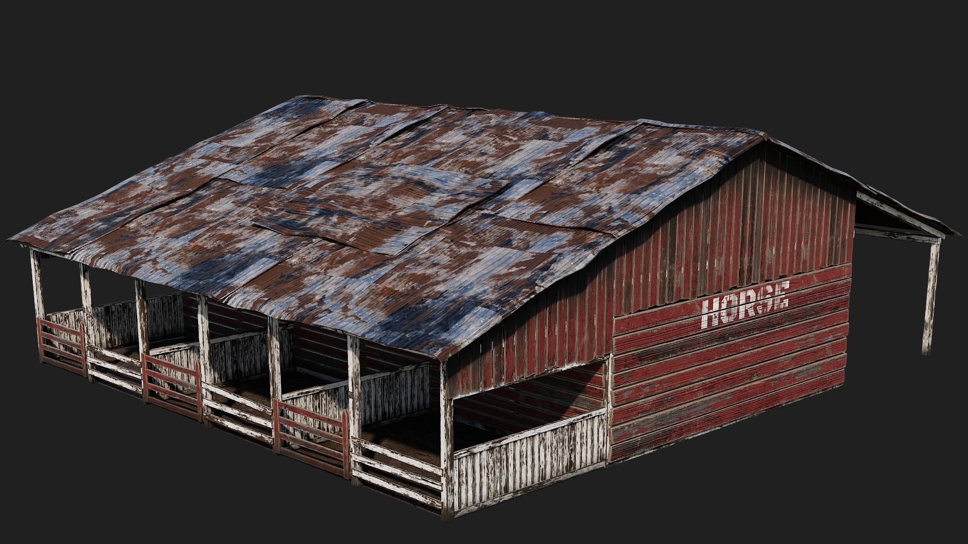 13-14-15-16 - Farm Buildings 4K PBR GameReady Low-poly 3D model_22