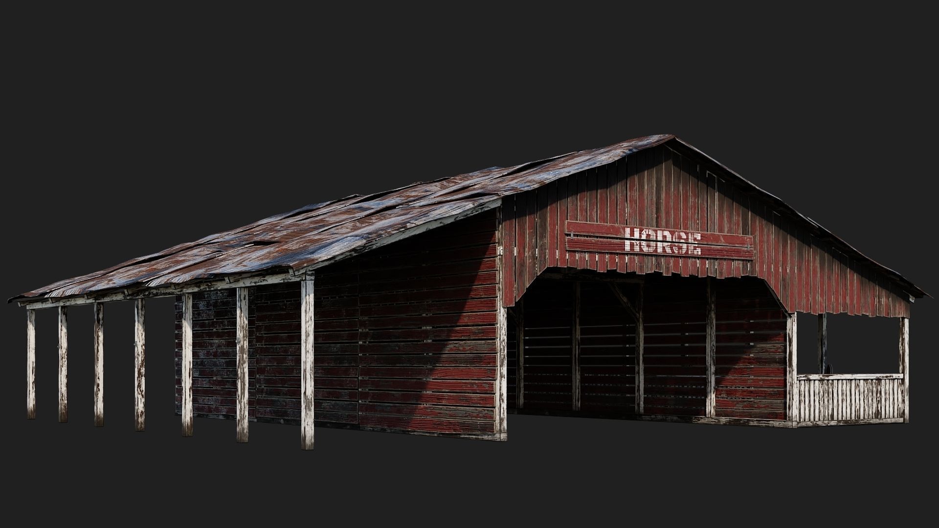 13-14-15-16 - Farm Buildings 4K PBR GameReady Low-poly 3D model_2