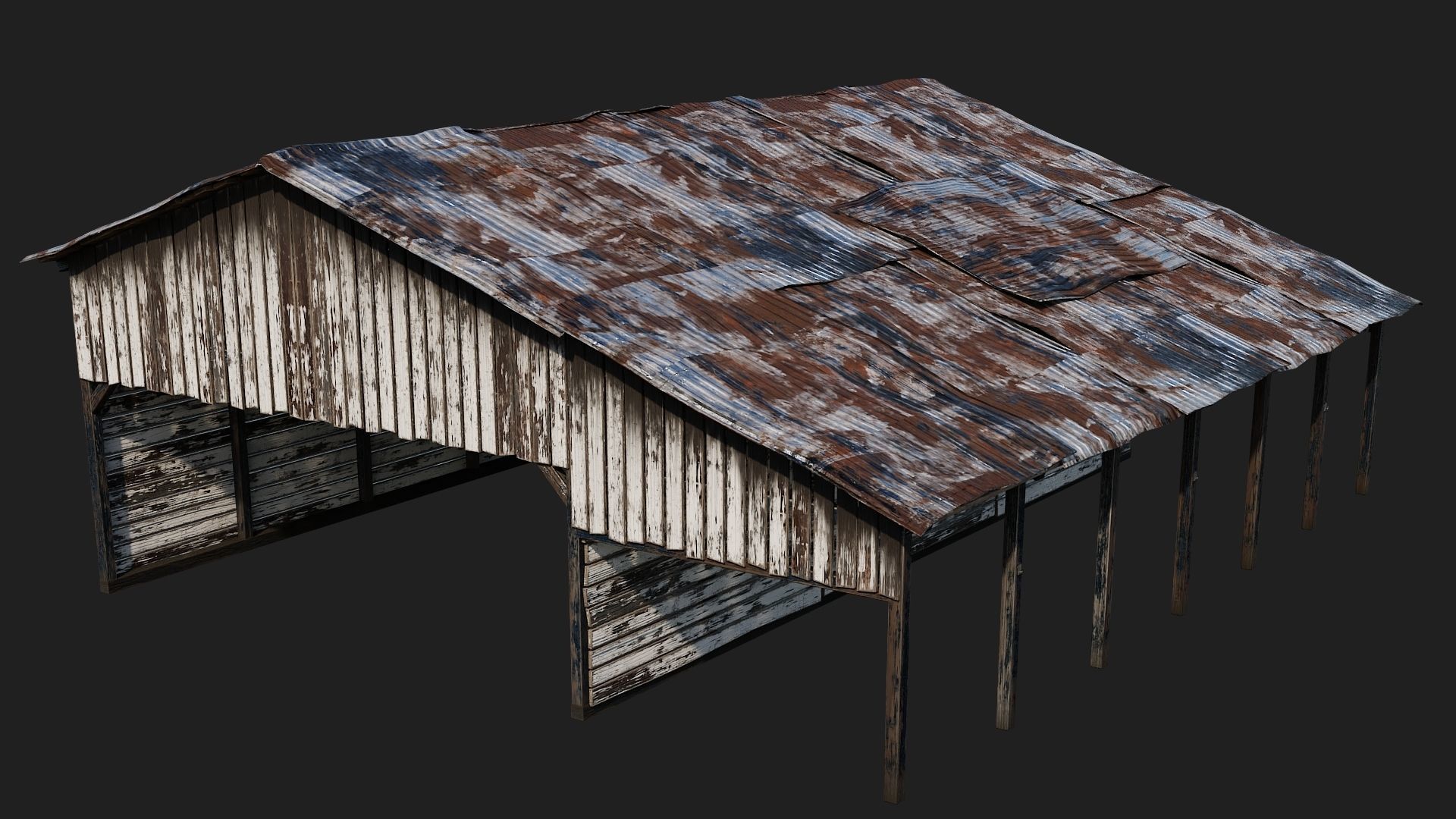 13-14-15-16 - Farm Buildings 4K PBR GameReady Low-poly 3D model_23