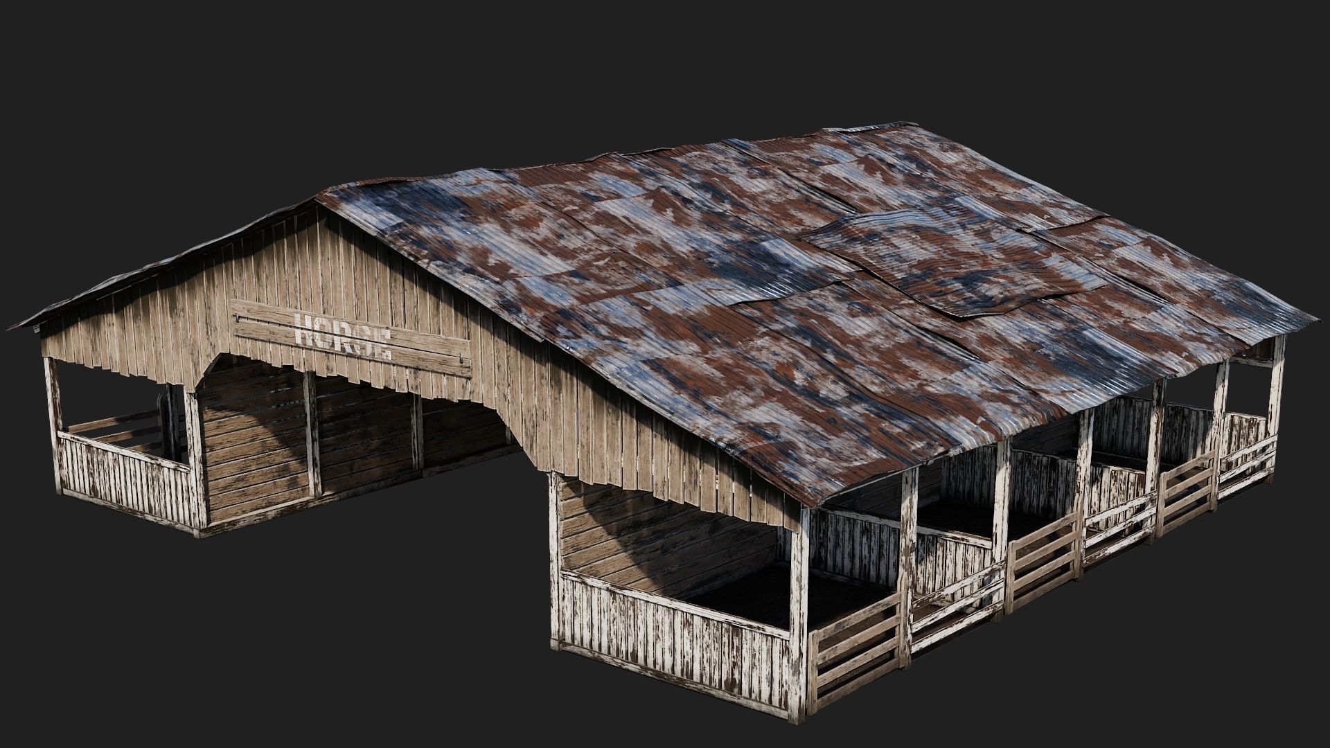 13-14-15-16 - Farm Buildings 4K PBR GameReady Low-poly 3D model_12