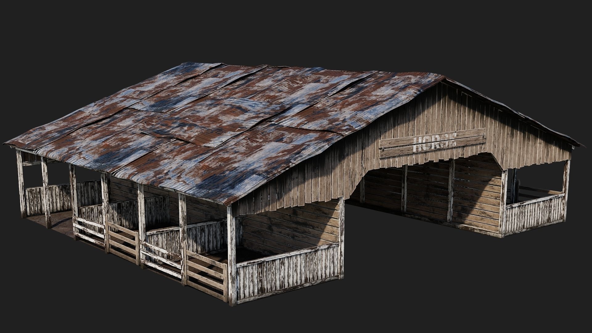 13-14-15-16 - Farm Buildings 4K PBR GameReady Low-poly 3D model_11