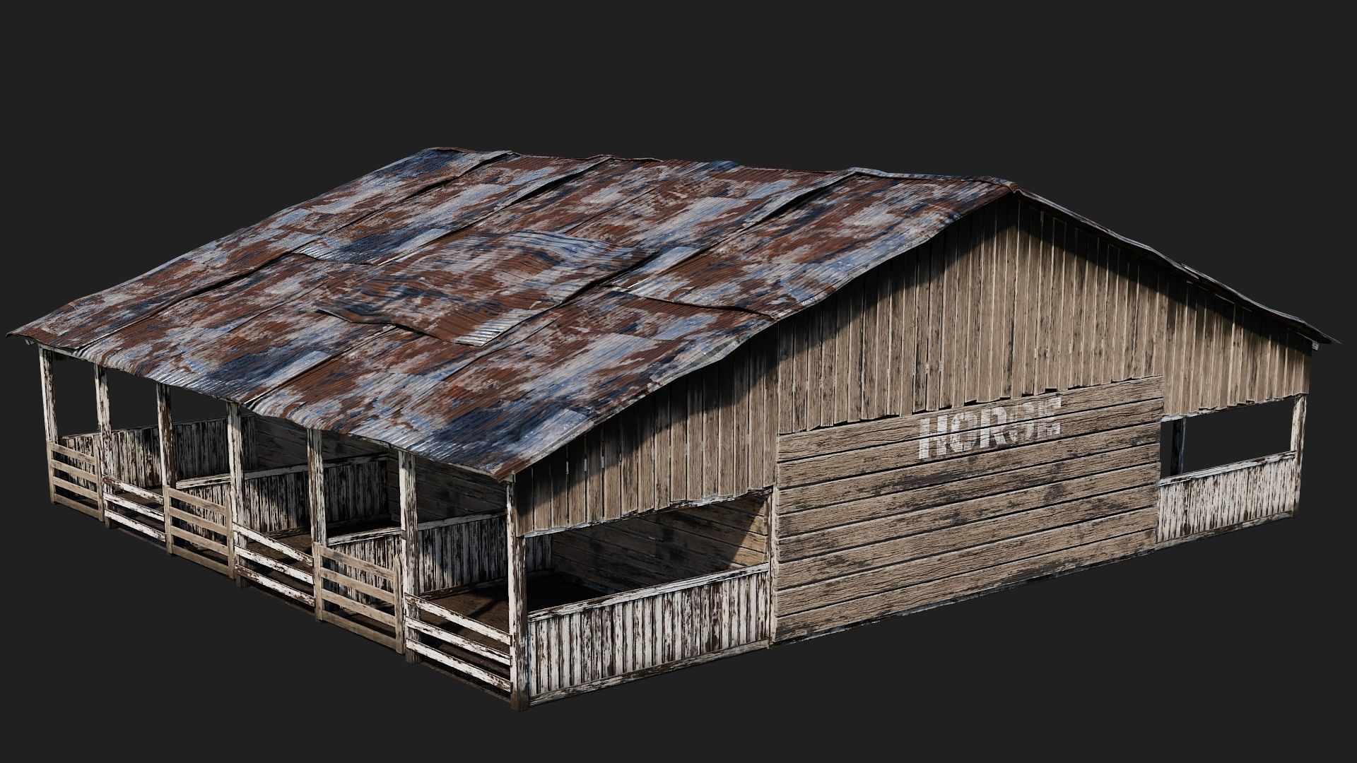 13-14-15-16 - Farm Buildings 4K PBR GameReady Low-poly 3D model_13