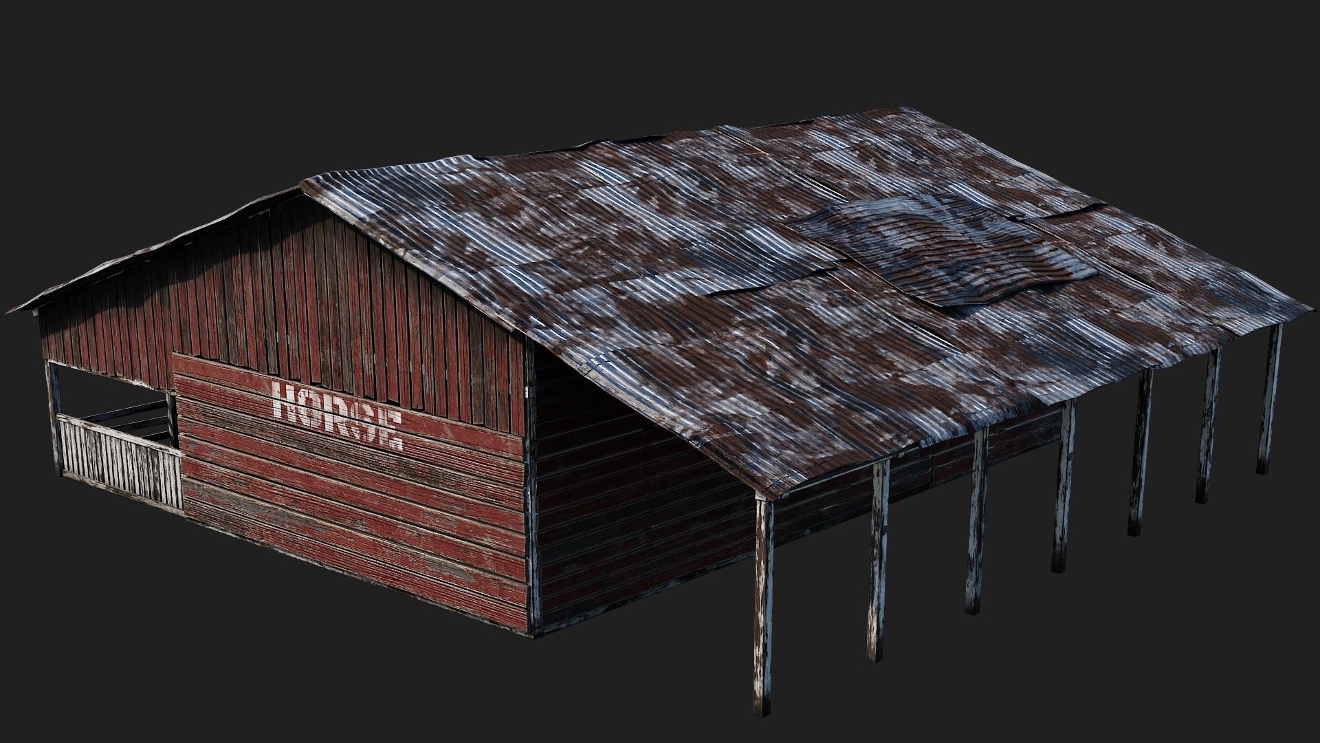 13-14-15-16 - Farm Buildings 4K PBR GameReady Low-poly 3D model_14