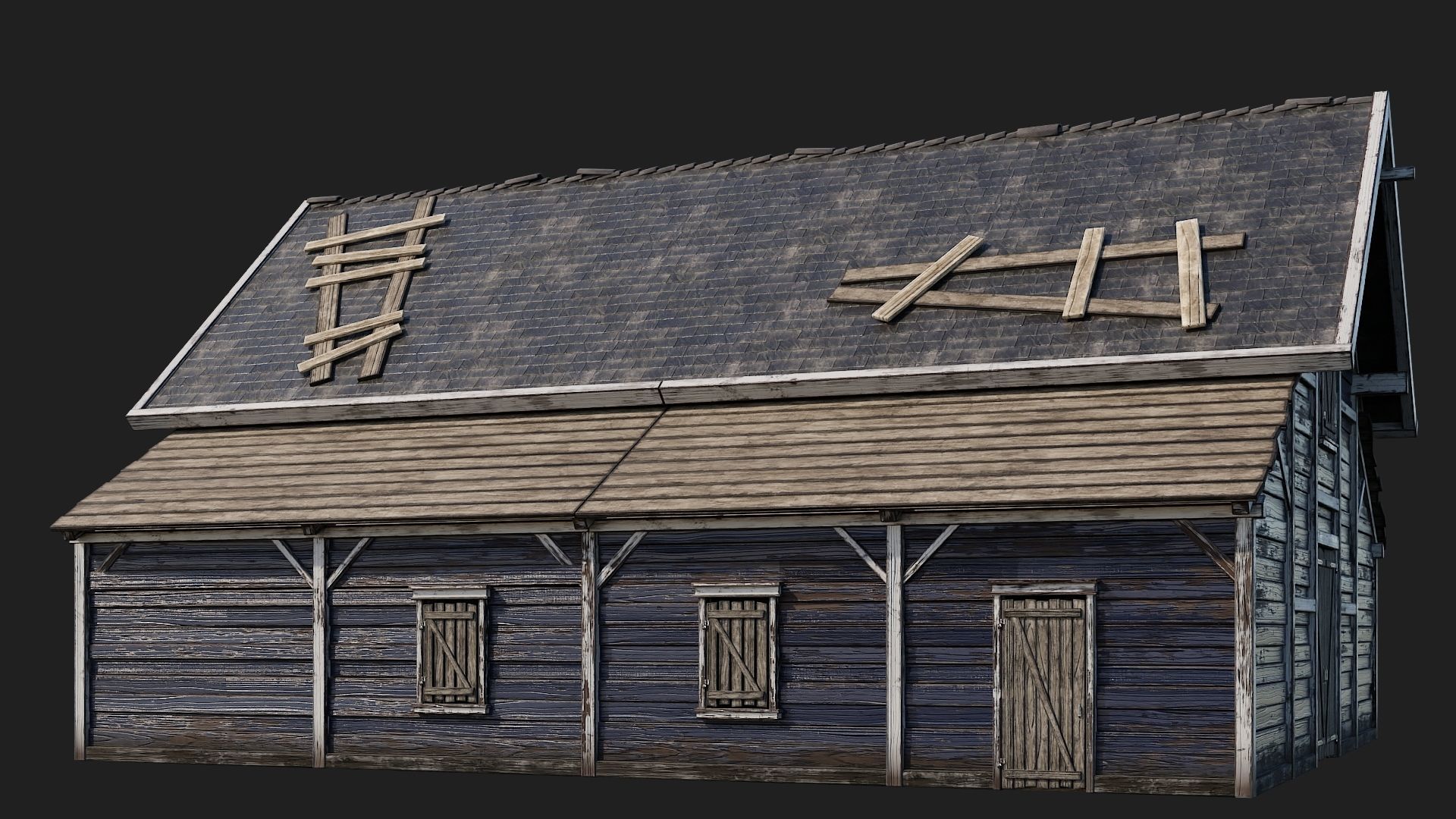 17-18-19-20 - Farm Buildings 4K PBR GameReady Low-poly 3D model_36