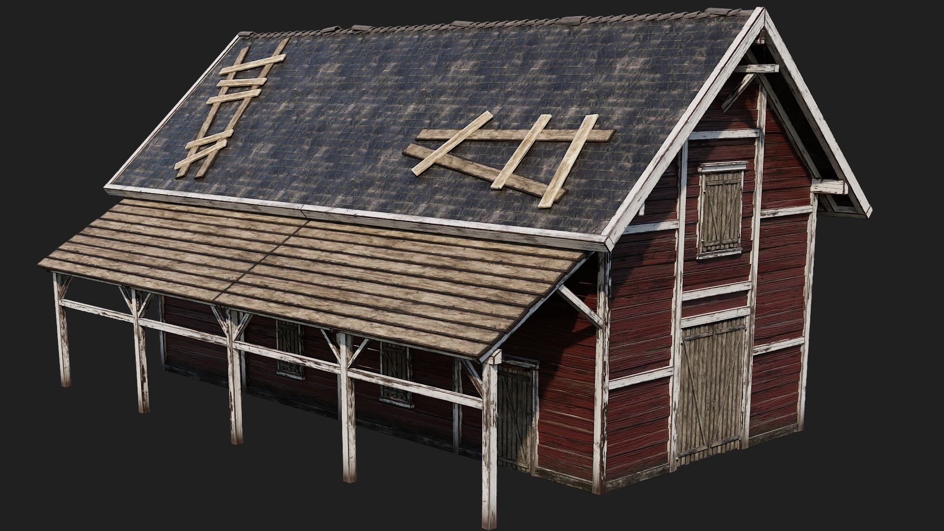 17-18-19-20 - Farm Buildings 4K PBR GameReady Low-poly 3D model_20