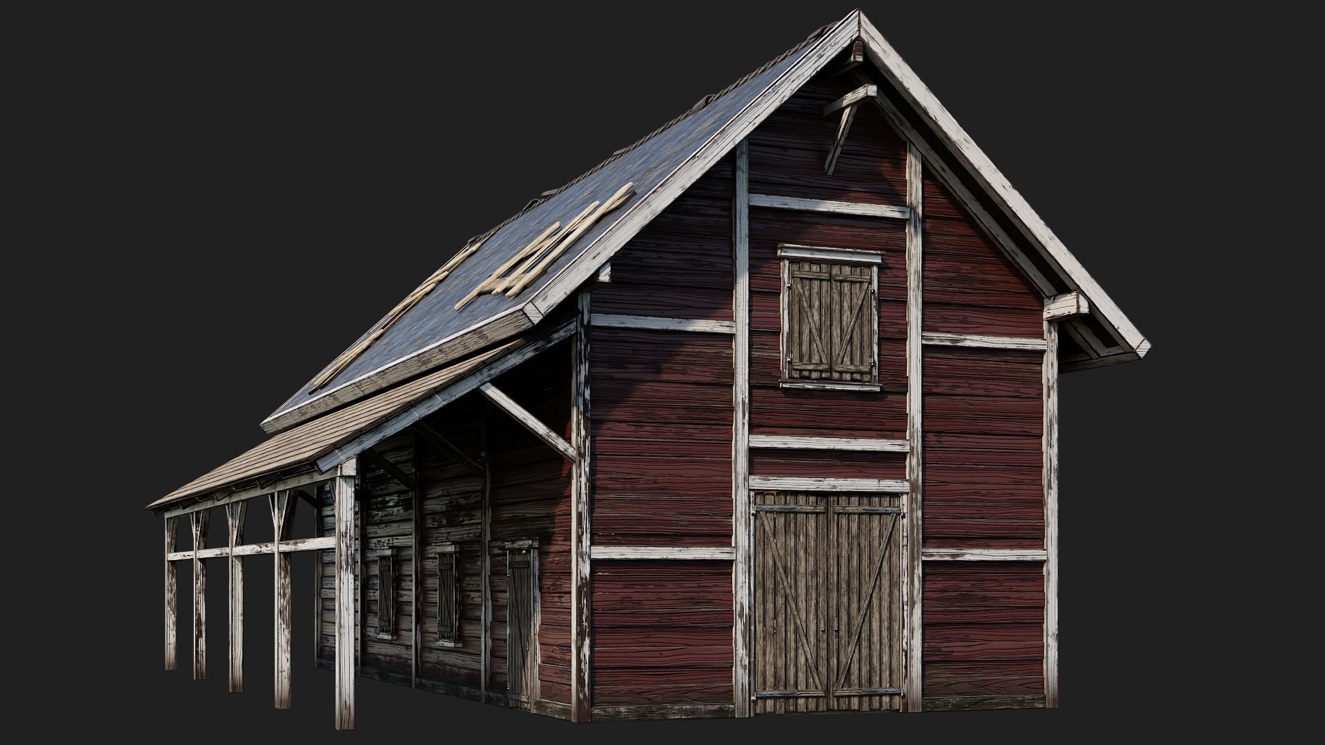 17-18-19-20 - Farm Buildings 4K PBR GameReady Low-poly 3D model_19