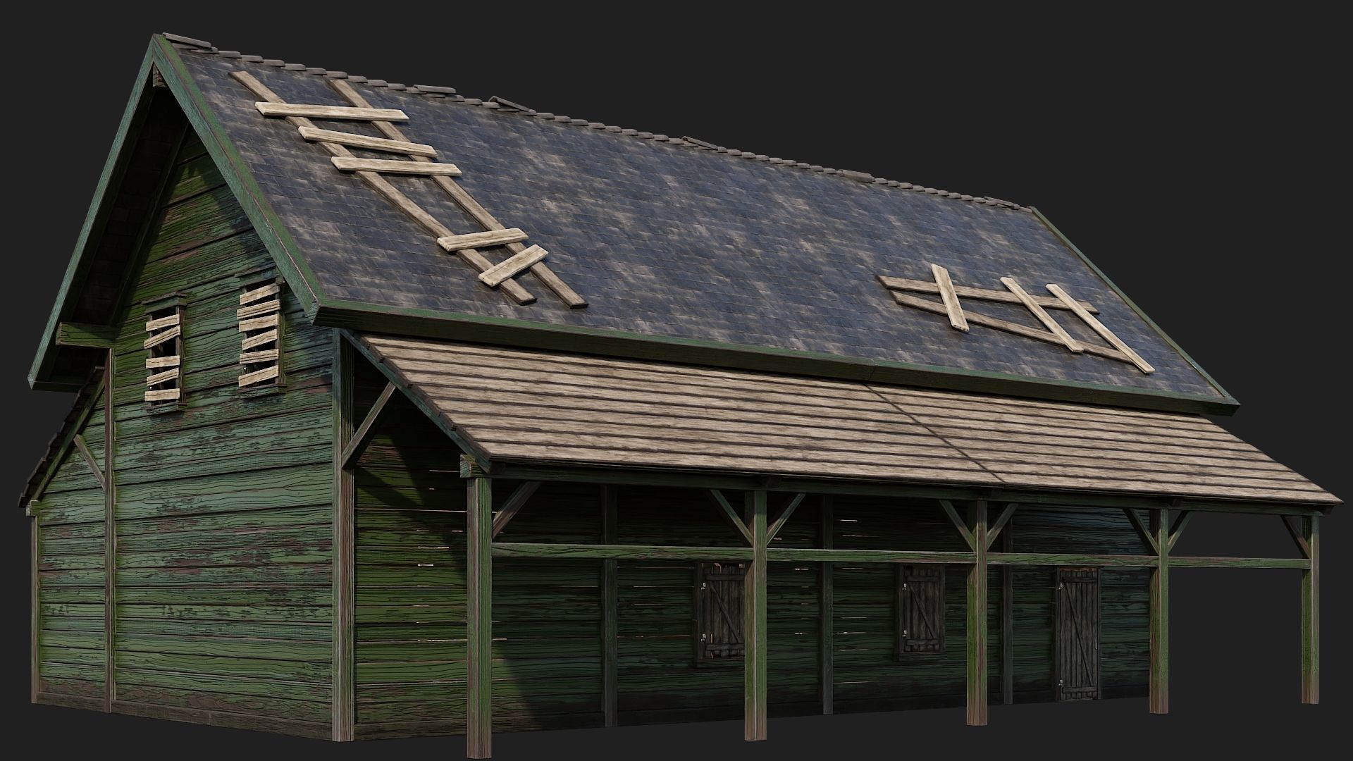 17-18-19-20 - Farm Buildings 4K PBR GameReady Low-poly 3D model_26