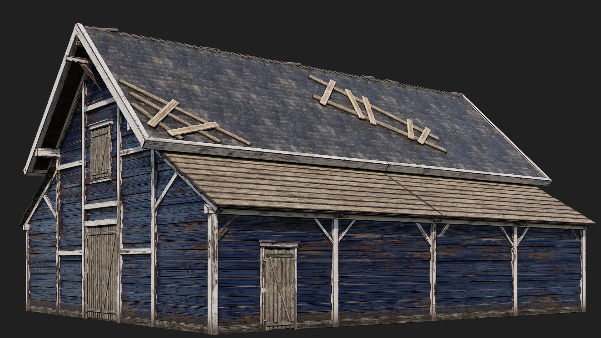 17-18-19-20 - Farm Buildings 4K PBR GameReady Low-poly 3D model_33