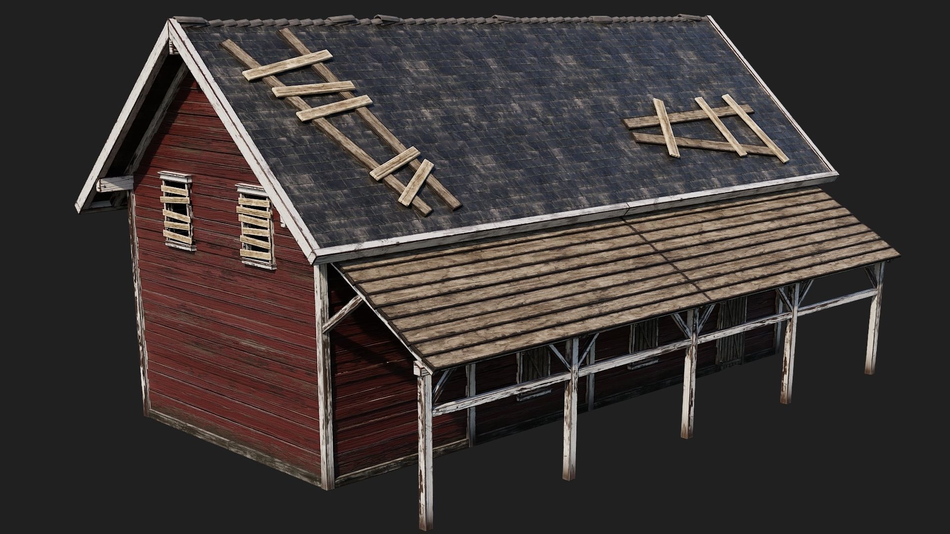 17-18-19-20 - Farm Buildings 4K PBR GameReady Low-poly 3D model_14