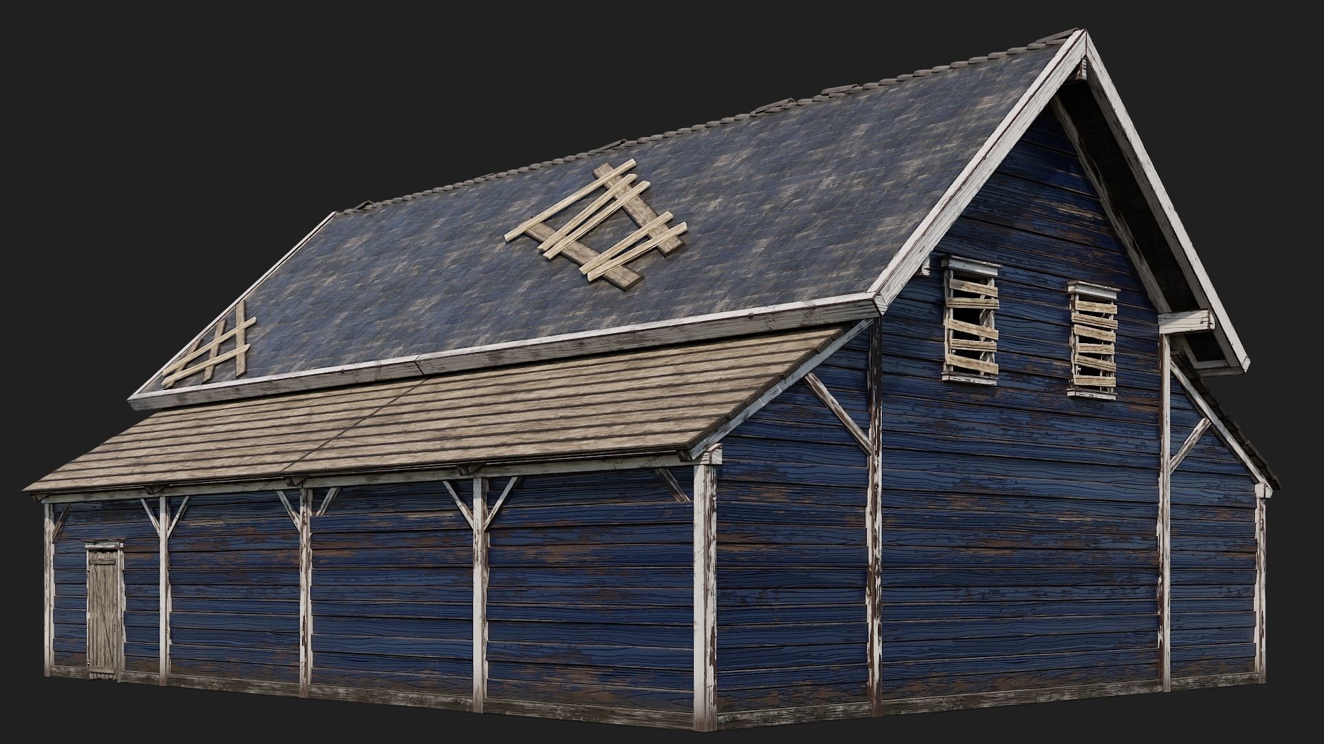 17-18-19-20 - Farm Buildings 4K PBR GameReady Low-poly 3D model_34