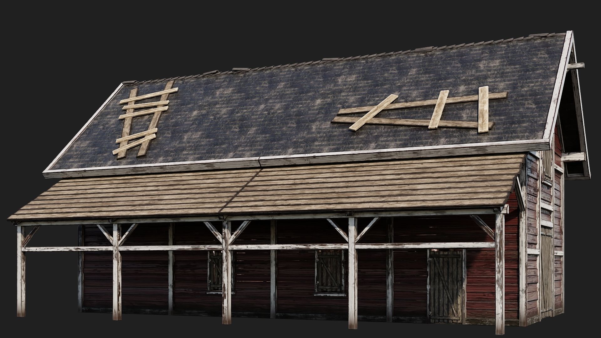 17-18-19-20 - Farm Buildings 4K PBR GameReady Low-poly 3D model_18