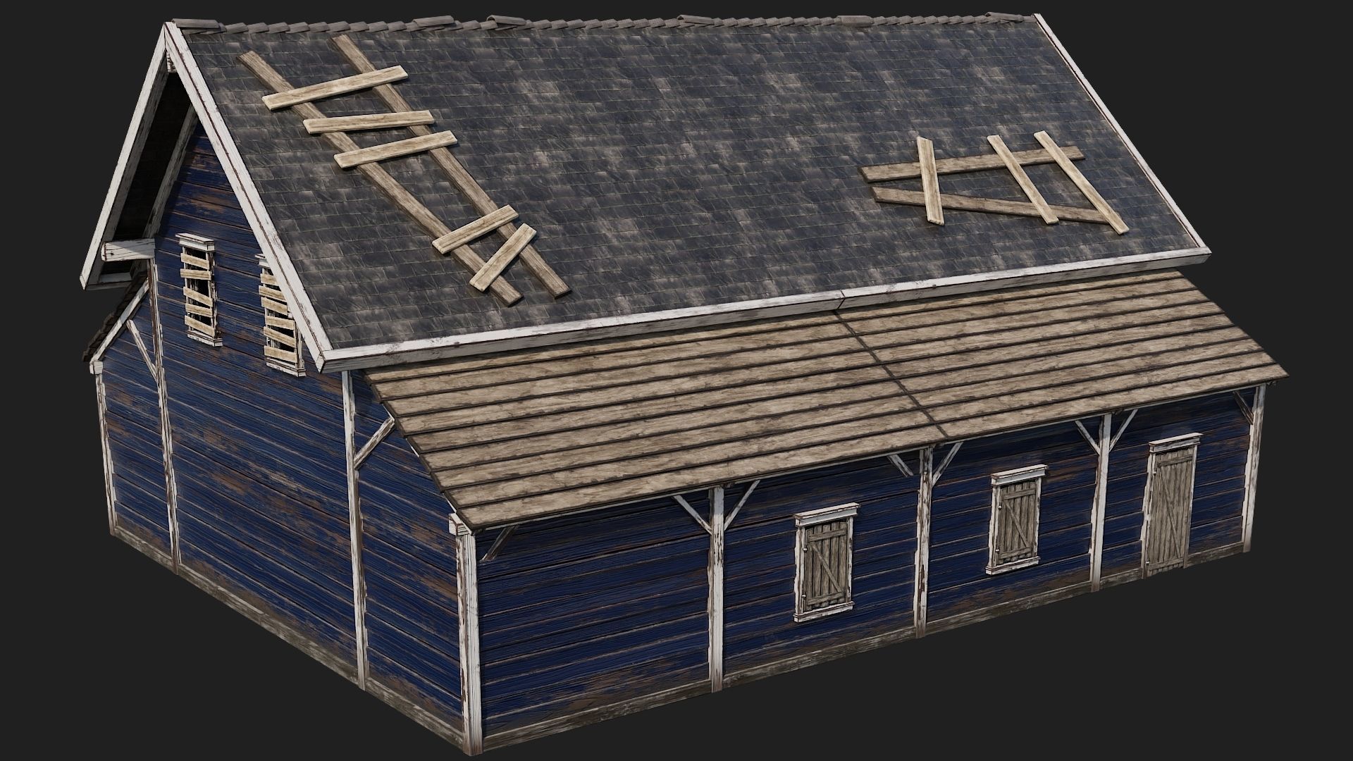 17-18-19-20 - Farm Buildings 4K PBR GameReady Low-poly 3D model_32