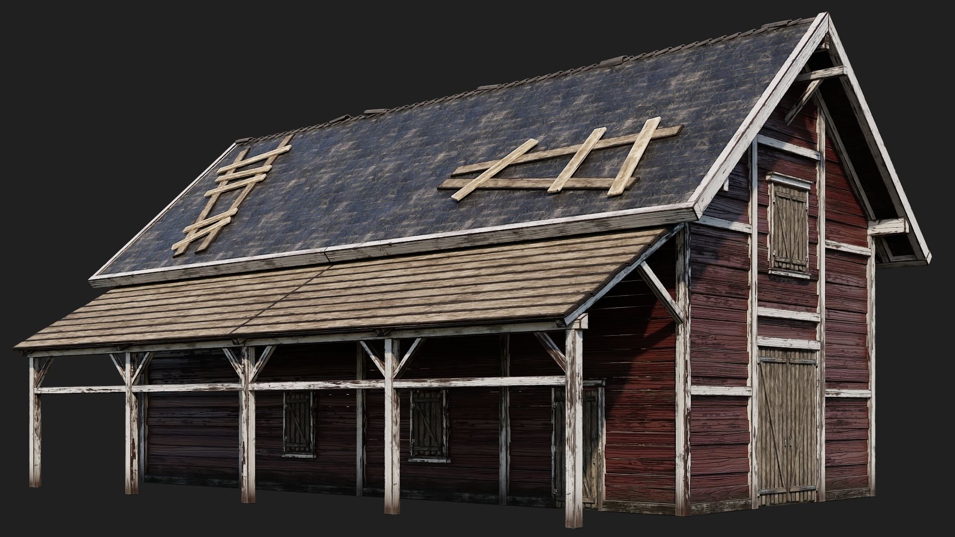 17-18-19-20 - Farm Buildings 4K PBR GameReady Low-poly 3D model_2