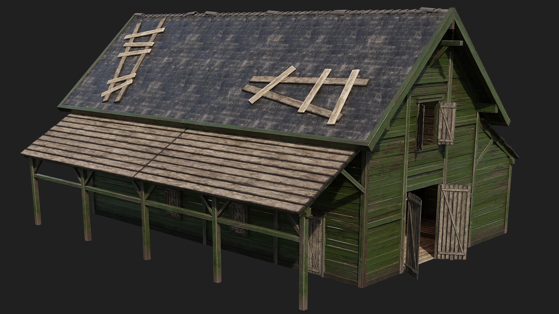 17-18-19-20 - Farm Buildings 4K PBR GameReady Low-poly 3D model_29
