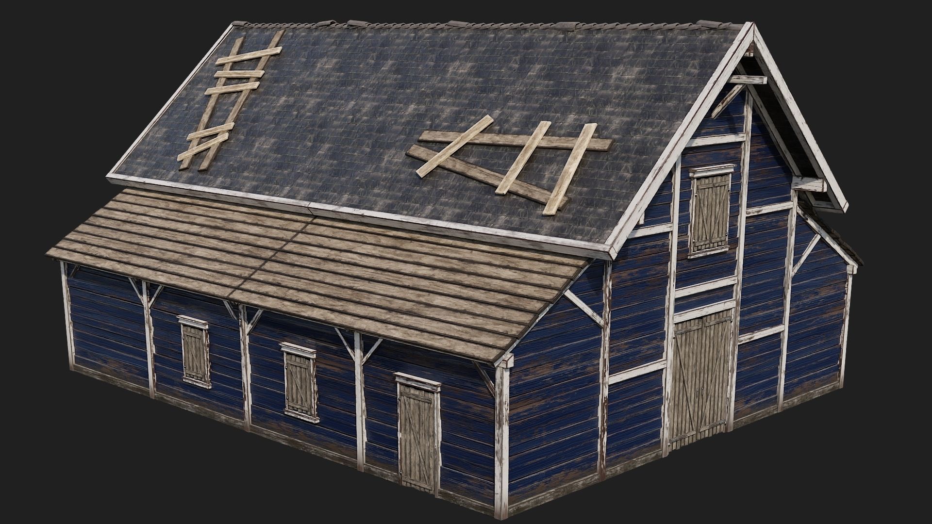 17-18-19-20 - Farm Buildings 4K PBR GameReady Low-poly 3D model_38