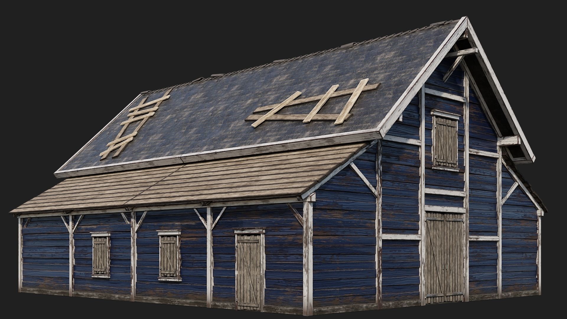 17-18-19-20 - Farm Buildings 4K PBR GameReady Low-poly 3D model_4