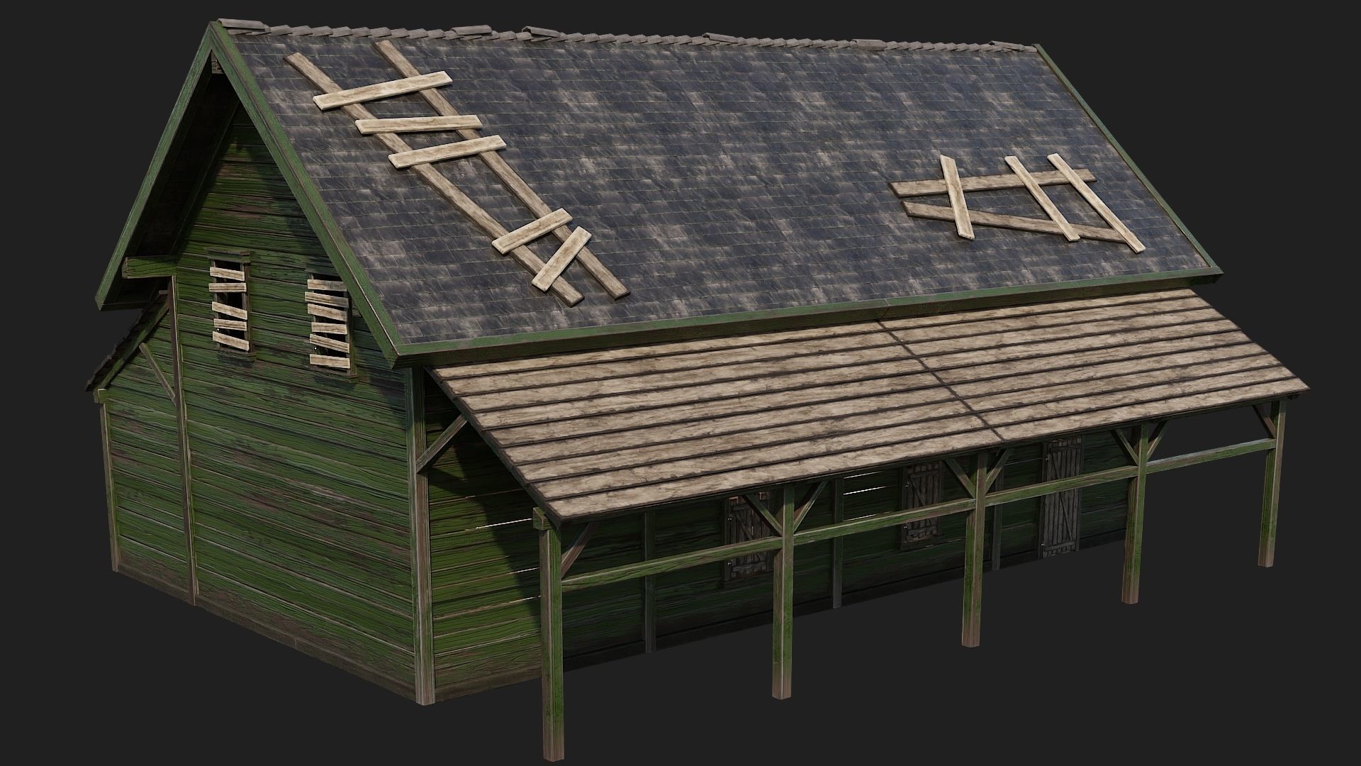 17-18-19-20 - Farm Buildings 4K PBR GameReady Low-poly 3D model_23