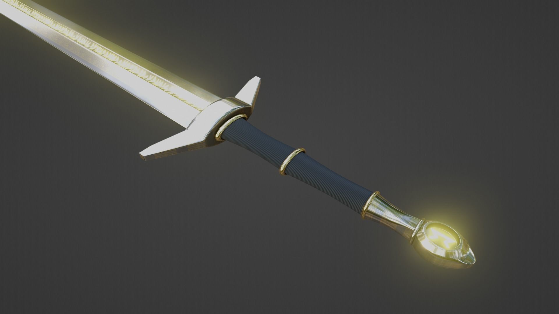 Fantasy Sword Model Free low-poly 3D model_2
