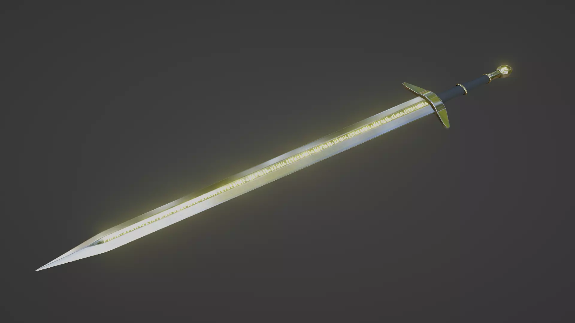 Fantasy Sword Model Free low-poly 3D model_0
