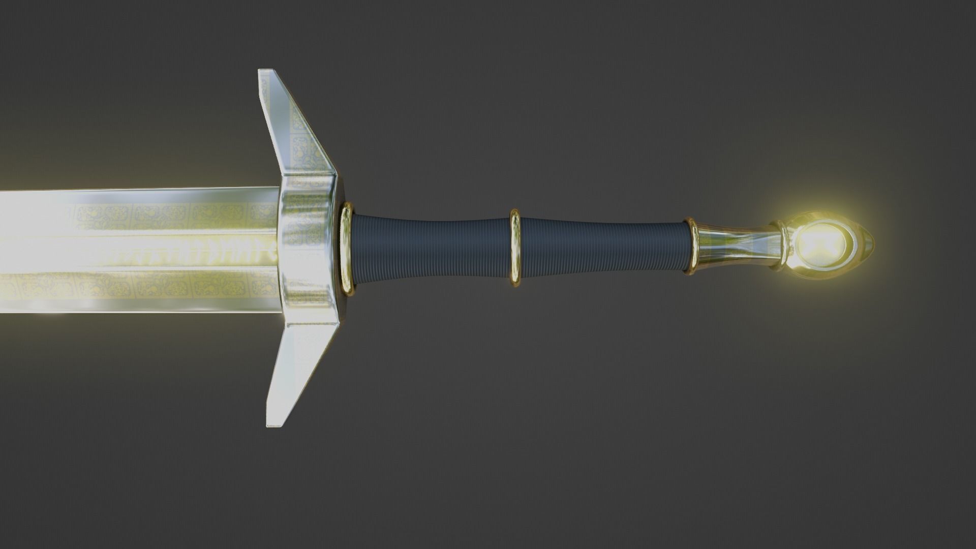 Fantasy Sword Model Free low-poly 3D model_1