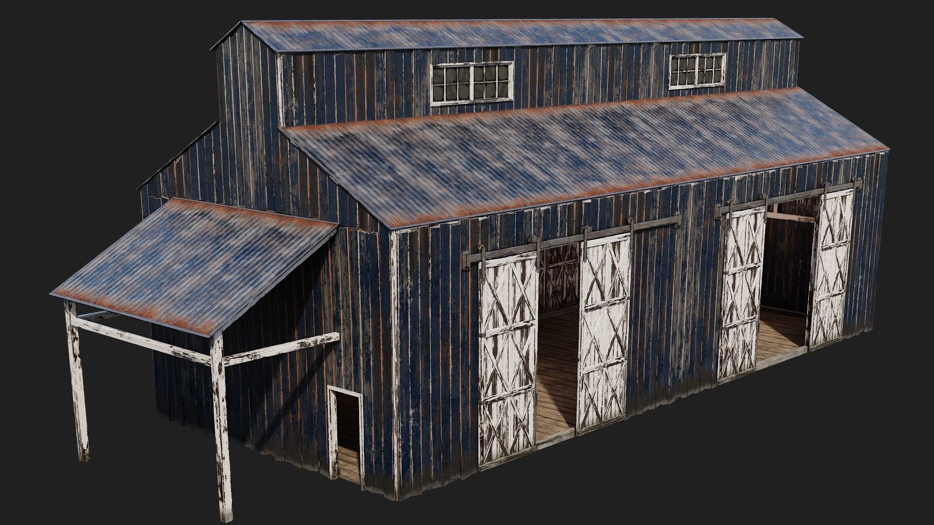 21-22-23-24 - Farm Buildings 4K PBR GameReady Low-poly 3D model_29
