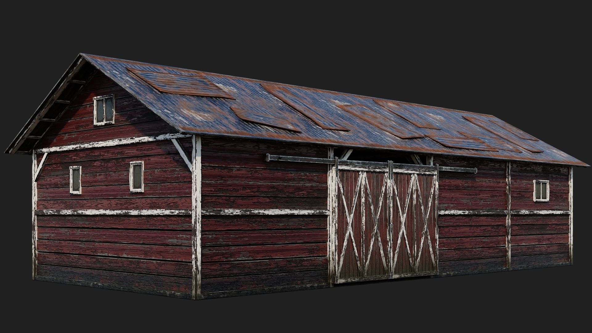 25-26-27-28 - Farm Buildings 4K PBR GameReady Low-poly 3D model_10