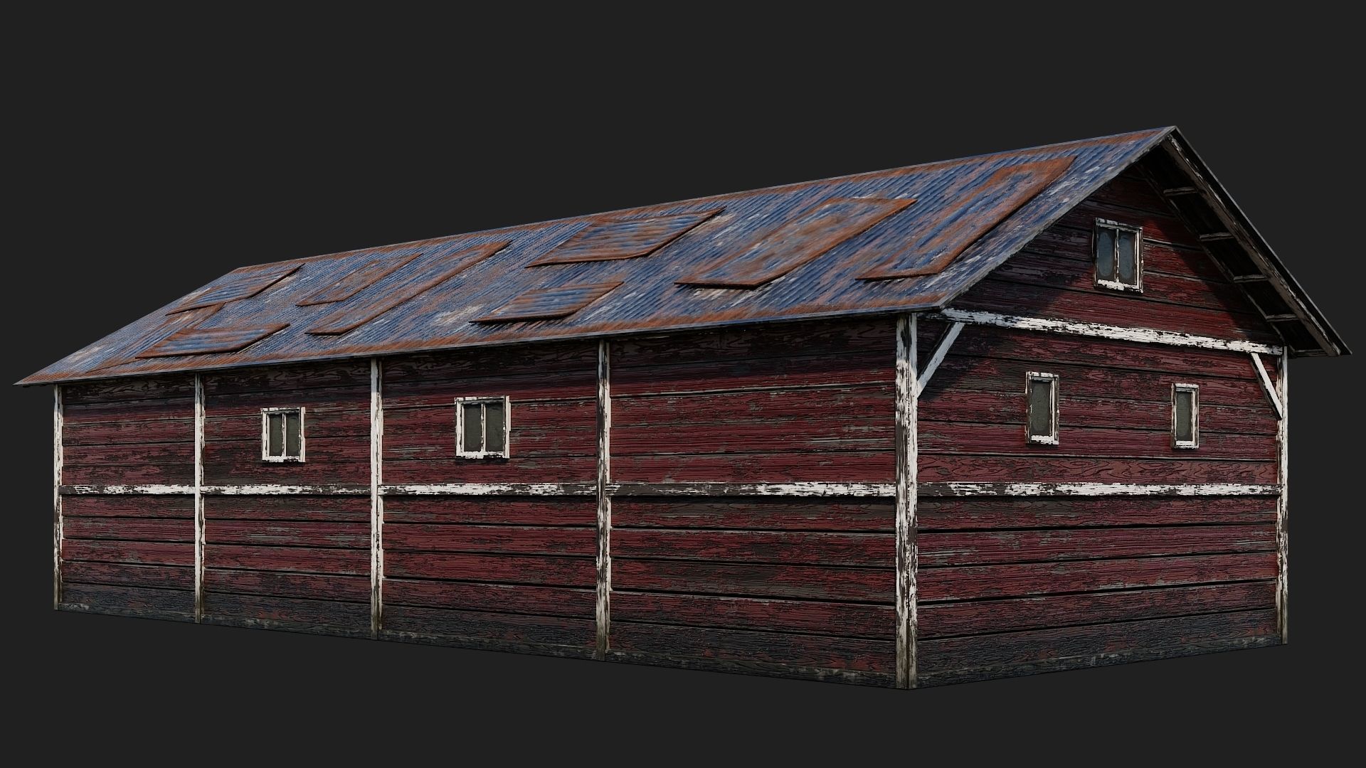 25-26-27-28 - Farm Buildings 4K PBR GameReady Low-poly 3D model_9