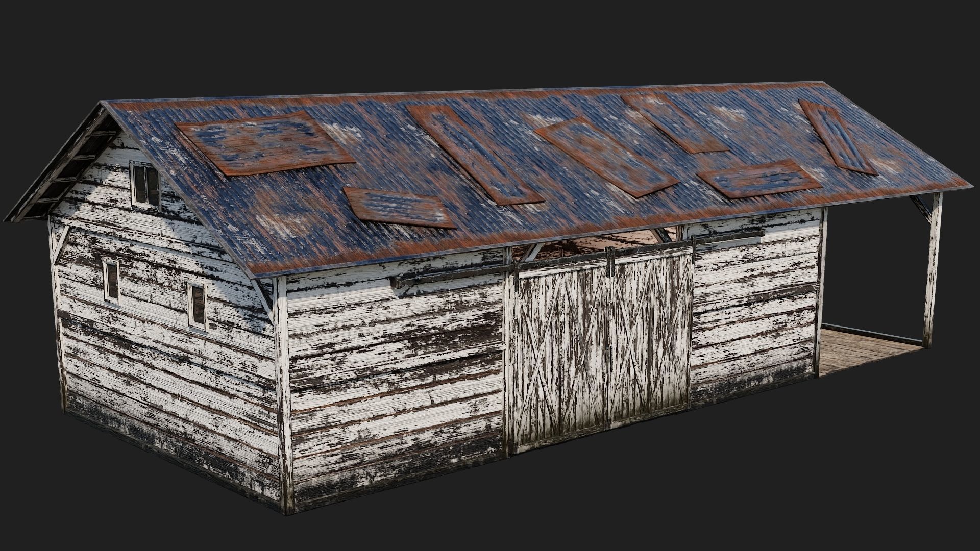 25-26-27-28 - Farm Buildings 4K PBR GameReady Low-poly 3D model_32