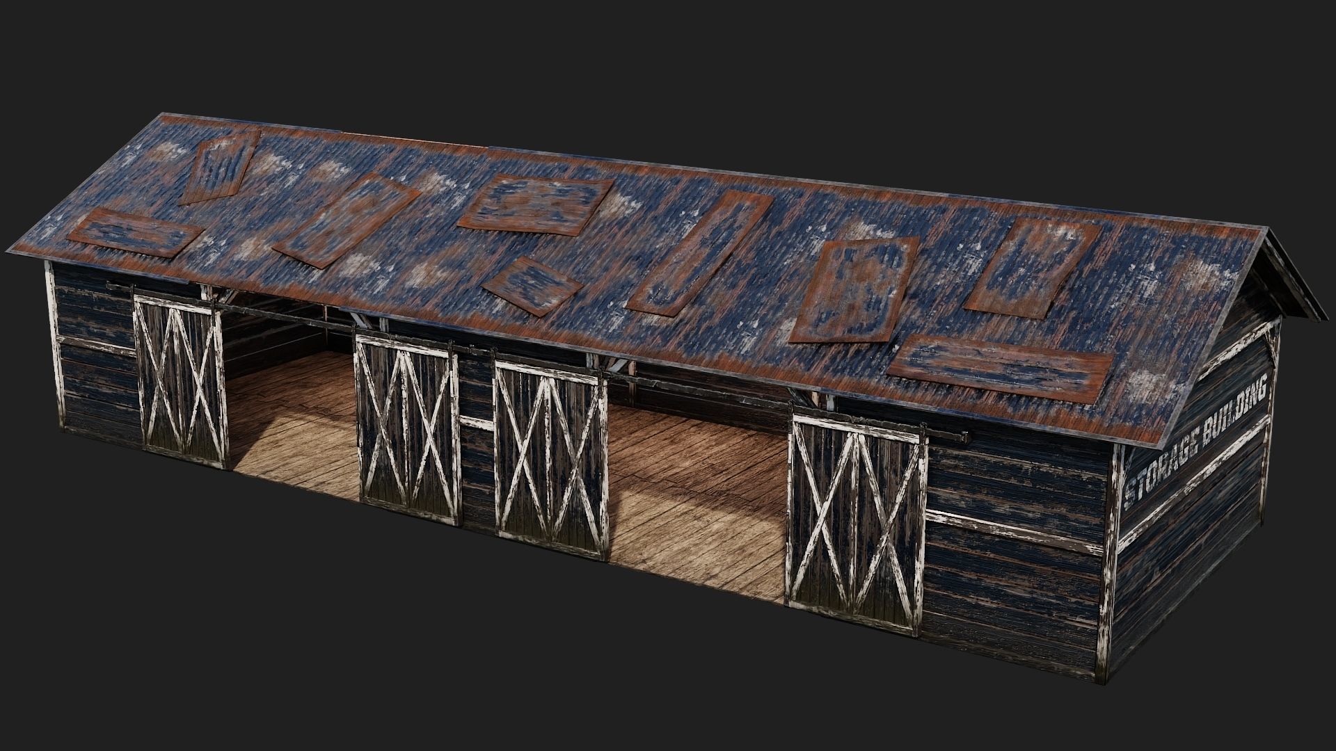 25-26-27-28 - Farm Buildings 4K PBR GameReady Low-poly 3D model_29